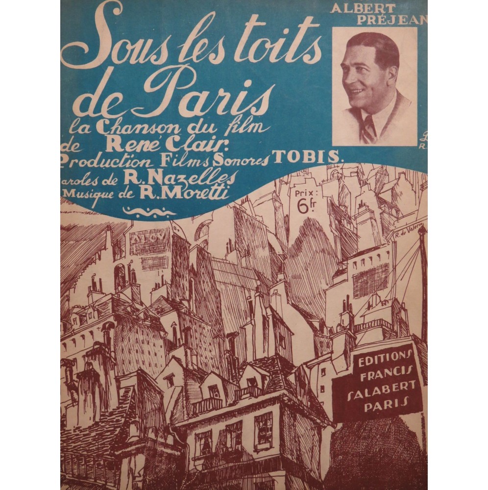 MORETTI Raoul Sous les toits de Paris Chant Piano 1930