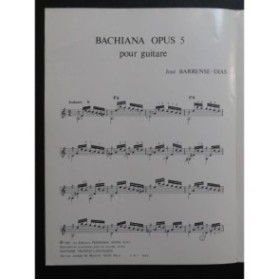 BARRENSE DIAS José Bachiana Op 5 Guitare 1981