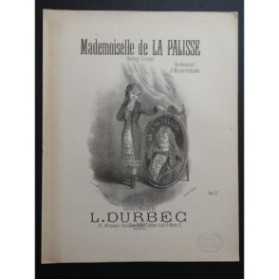 DURBEC L. Mademoiselle de la Palisse Chant Piano ca1880