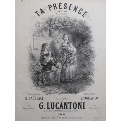 LUCANTONI G. Ta Présence Chant Piano ca1850