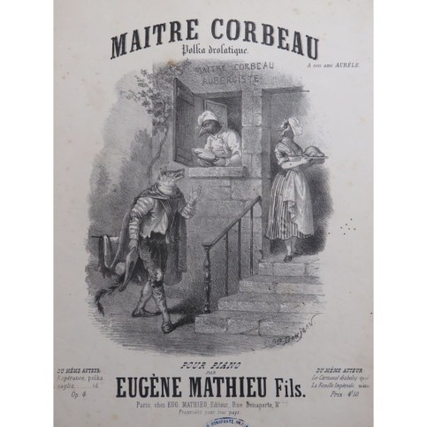 MATHIEU Eugène Fils Maître Corbeau Piano ca1860