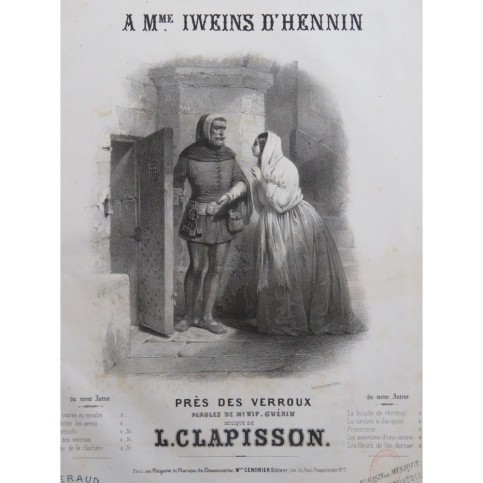 CLAPISSON Louis Près des Verroux Chant Piano ca1840
