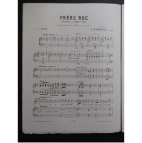 GIRAUDET A. Frère Roc Chant Piano 1886