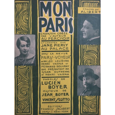 BOYER Jean SCOTTO Vincent Mon Paris Chant Piano ca1850
