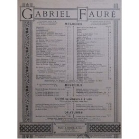 FAURÉ Gabriel La Fée aux Chansons Chant Piano 1926
