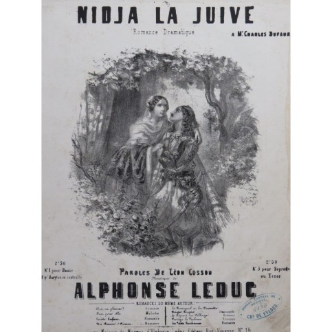 LEDUC Alphonse Nidja la juive Chant Piano ca1850