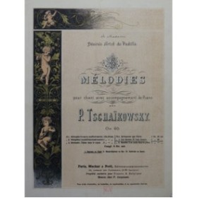 TSCHAIKOWSKY P. I. Les Larmes Chant Piano ca1890