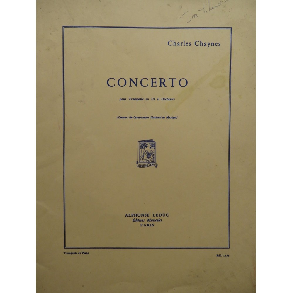 CHAYNES Charles Concerto Piano Trompette ca1960