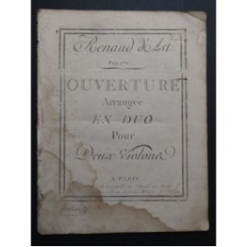 DALAYRAC Nicolas Renaud d'Ast Ouverture 2 Violons ca1790