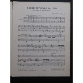 DE FALLA Manuel Danse Rituelle du Feu Piano 1956