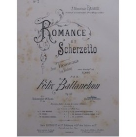 BATTANCHON Félix Romance et Scherzetto Violon Piano 1888