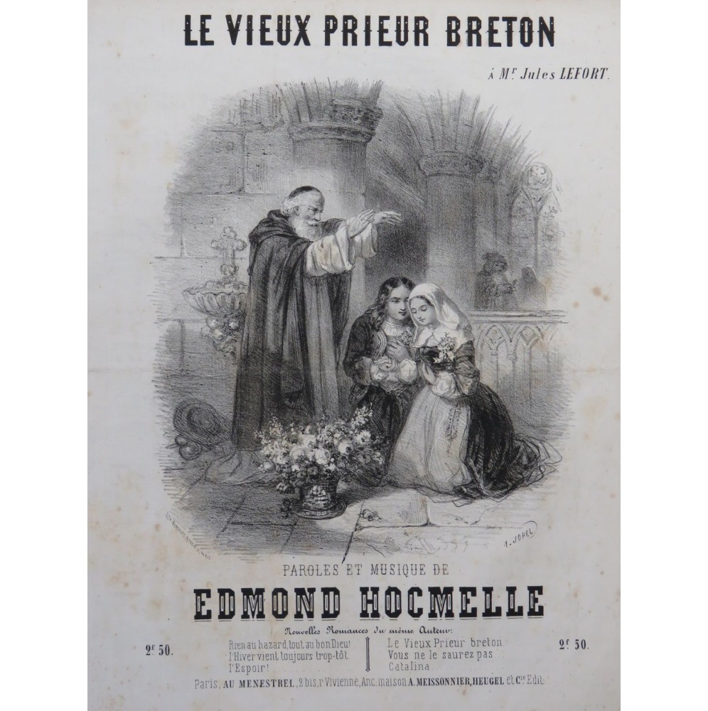 HOCMELLE Edmond Le vieux prieur Breton Chant Piano ca1850