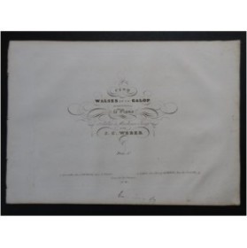 WEBER J. C. Cinq Valses et un Galop Piano ca1840