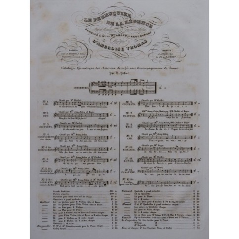 THOMAS Ambroise Le Perruquier de la Régence No 11 Chant Piano ca1840