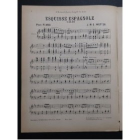 WETTER  J. M. E. Esquisse Espagnole Piano XIXe siècle