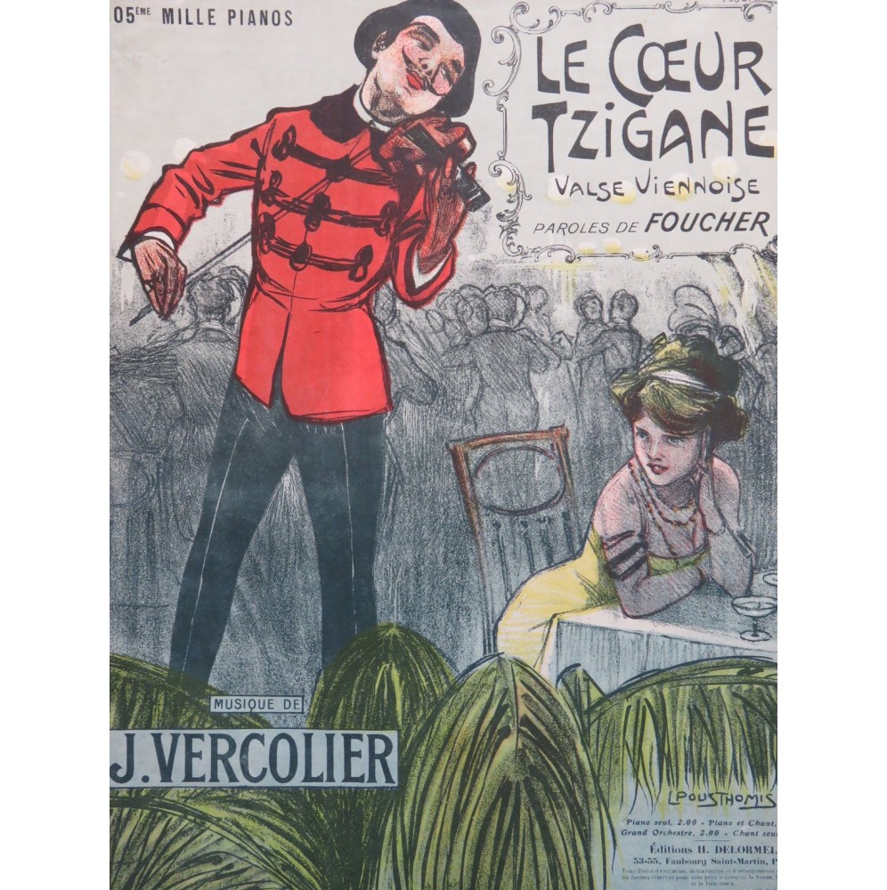 VERCOLIER J. Le Coeur Tzigane Piano 1911