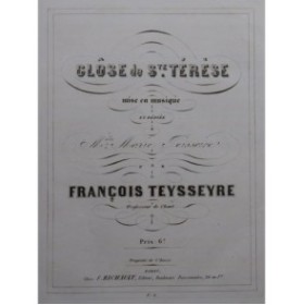 TEYSSEYRE François Glose de Ste Térèse Chant Piano ca1850