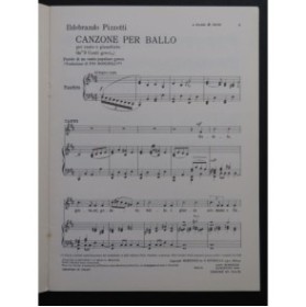 PIZZETTI Ildebrando Canzone per Ballo Chant Piano 1946