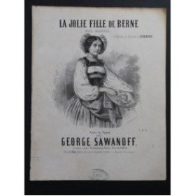 SAWANOFF George La jolie fille de Berne Piano ca1860
