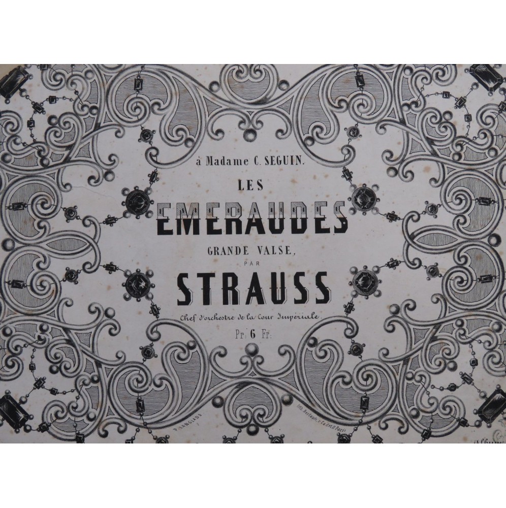STRAUSS Johann Les Emeraudes Piano 1854