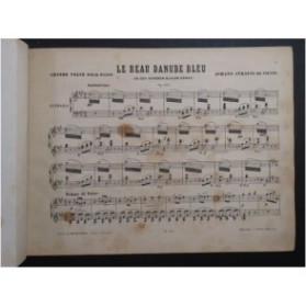 STRAUSS Johann Le Beau Danube Bleu Grande Valse Piano ca1880
