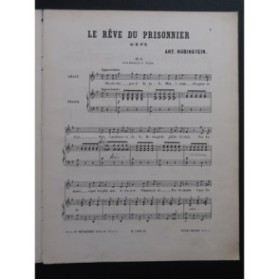 RUBINSTEIN Anton Le Rêve du Prisonnier Chant Piano ca1890