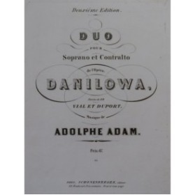 ADAM Adolphe Danilowa Opéra No 1 Chant Piano ca1870