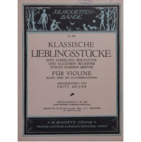 Klassische Lieblingsstücke 14 pièces Violon Piano 1919