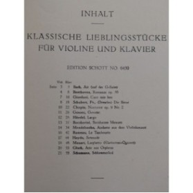 Klassische Lieblingsstücke 14 pièces Violon Piano 1919
