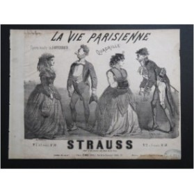 STRAUSS La Vie Parisienne Offenbach Quadrille Piano ca1866