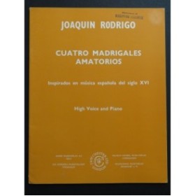 RODRIGO Joaquin Cuatro Madrigales Amatorios Piano Chant 1965