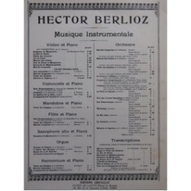 BERLIOZ Hector Marche Hongroise Violon Piano