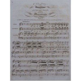 MERCADANTE O Voce Soave Chant Piano ca1834