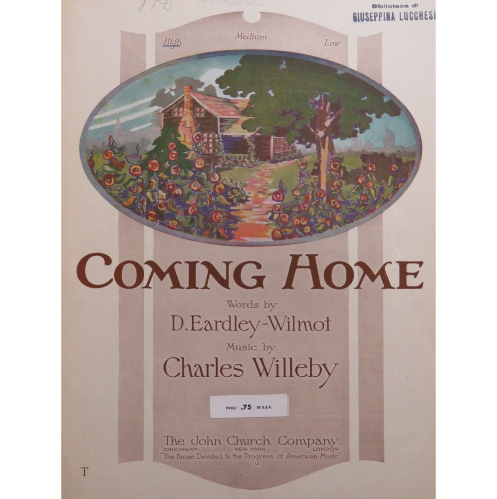 WILLEBY Charles Coming Home Chant Piano 1914