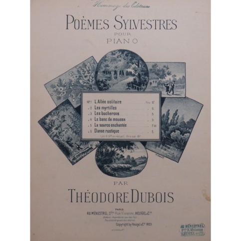 DUBOIS Théodore L'Allée solitaire Piano 1893