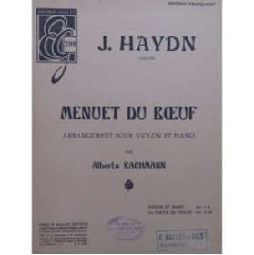 HAYDN Joseph Menuet du Boeuf Violon Piano