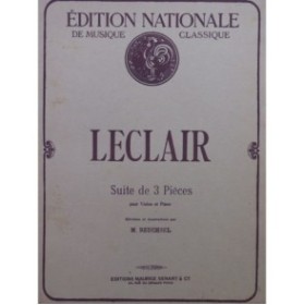 LECLAIR Jean-Marie Suite de 3 Pièces Violon Piano 1915
