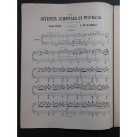 NICOLAÏ Otto Les Joyeuses Commères de Windsor Ouverture Piano 4 mains ca1885