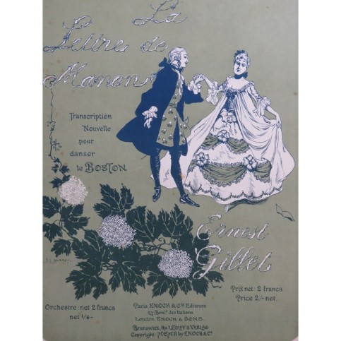 GILLET Ernest La Lettre de Manon Piano 4 mains 1902