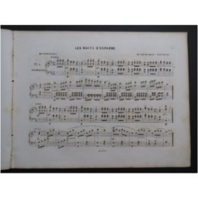 BOHLMAN SAUZEAU Henri Les Nuits d'Espagne Piano ca1850