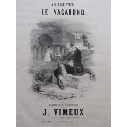 VIMEUX Joseph Le vagabond Nanteuil Chant Piano ca1840