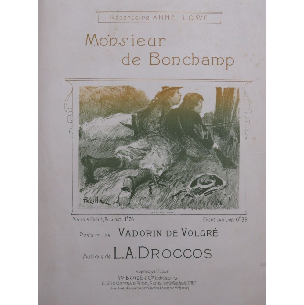 DROCCOS L. A. Monsieur de Bonchamp Chant Piano