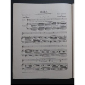 WAGNER Richard Rêves Piano Chant 1908