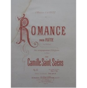 SAINT-SAËNS Camille Romance Violon Flûte Piano 1874