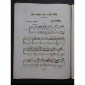RUMMEL Joseph Les Noces de Jeannette Piano 4 mains ca1869