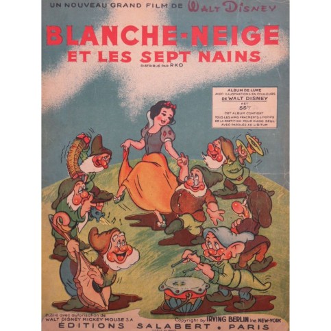CHURCHILL Frank Blanche Neige et les Sept Nains Chant Piano 1946