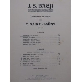 BACH J. S. Ouverture de la 28e Cantate d'église Piano ca1900