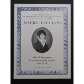 GIULIANI Mauro Ode di Anacreonte Chant Guitare Piano 1986