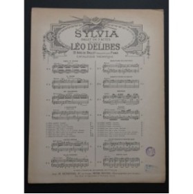 DELIBES Léo Sylvia Pizzicati Piano 4 mains ca1880