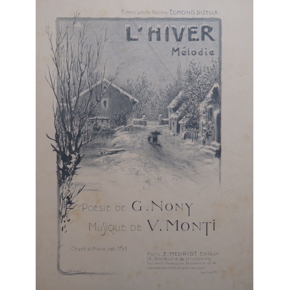 MONTI V. L'hiver Chant Piano ca1903